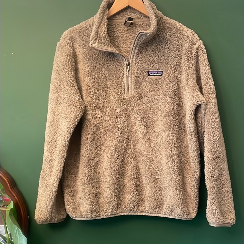 Patagonia Women’s L Los Gatos 1/4 Zip Grey Fuzzy Fleece Outdoors Wubby